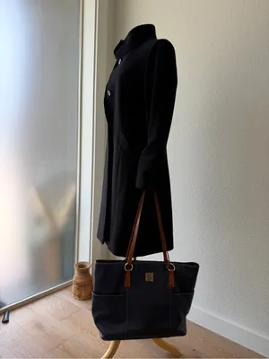 Dooney & Bourke Navy Blue Leather Lexington Shopper Tote Shoulder Bag thumbnail 7