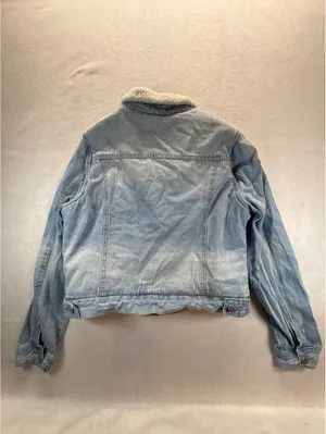 Ashley Vintage Charm Women’s L Sherpa Lined Distressed Denim Trucker Jacket thumbnail 8