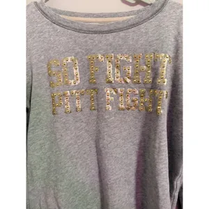 PINK Victoria's Secret Sweatshirt Panthers‎ Graphic Sequins Gray Small thumbnail 2