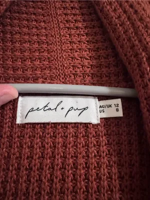 Petal & Pup Long Open-Front Cardigan - Rust Brown thumbnail 2