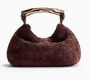 H&M NWT gold top handle Woven bag thumbnail 1