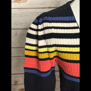 Free People multicolored Gidget sweater striped V-neck minidress Size XS thumbnail 3