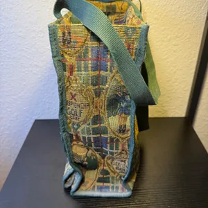 VTG 90s‎ Tapestry Golf Tournament Tote Bag & Coin Purse Pouch Plaid Large Purse thumbnail 6
