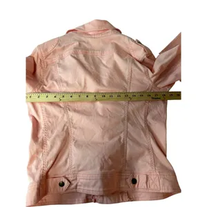 Sanctuary Motto Coral Pink Denim Jacket Size L thumbnail 6