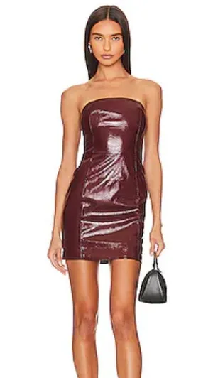 AMTIOUS burgundy leather strap dress 🌷 thumbnail 3