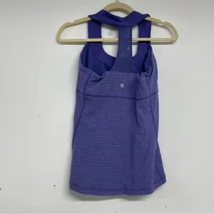 Lululemon Purple Striped T Back Tank Top Womens 8 Athletic Gorpcore Shirt Gym thumbnail 6