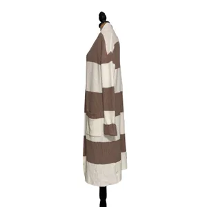 The Limited Womens Longline Striped Cardigan Duster Tan Cream Size M thumbnail 3