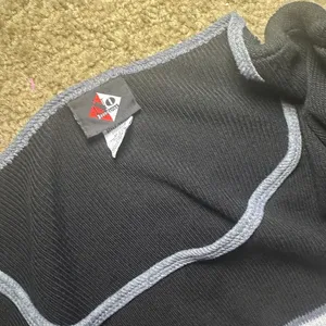 FLAWED Vintage No Boundaries Black Striped‎ Short Sleeve Knit Sweater Top Y2K XL thumbnail 3