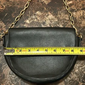 Forever 21 saddle bag Black Crossbody Bag with Gold - tone Chain thumbnail 8