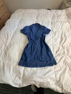 Habitual dark blue denim short sleeve collared mini dress Size XS thumbnail 12