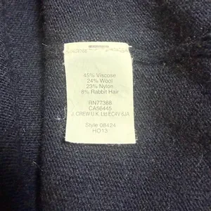 J.Crew Women's Crewneck Sweater L Wool Rabbit Hair Blend Striped Front Panel thumbnail 4