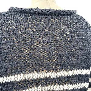 T by Alexander Wang‎ Sweater Knit Top Cropped Striped Crewneck Gray Size Medium thumbnail 8
