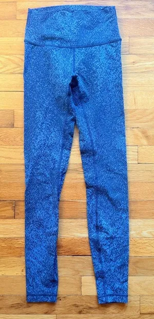 LULULEMON‎ Wunder Under 28” Tight Leggings Blue Pattern size 4 thumbnail 1