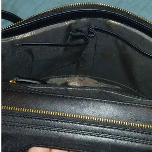 Vince Camuto Black Leather Snakeskin Embossed Satchel Crossbody Bag thumbnail 6