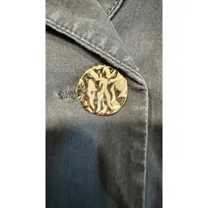 Pomander Place turkernuck Black Drop Waist Shirt Dress Gold Button Womens Medium thumbnail 5