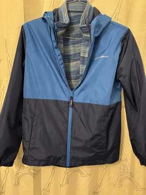Eddie Bauer Jacket with full zip and hood reversable with one side fleece Kids Sz.L 14/16 thumbnail 4