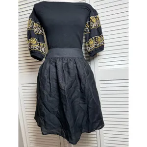 Club Monaco Claire Black Silk/Linen Blend Wrap Skirt, Sz Medium NWT $109 retail thumbnail 6