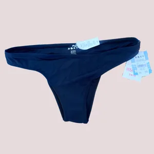 NWT Roxy Solid Beach Classics Regular High Leg Bikini Bottom,‎ Anthracite thumbnail 5