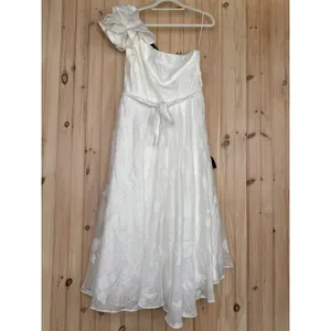 NWT Lulus Sweet Definition White Burnout Ruffled One-Shoulder Midi Dress Size XL thumbnail 2