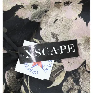 XSCAPE Womens Metallic Jacquard Off-The-Shoulder Gown 6941X Black Rose Multi 4 thumbnail 3