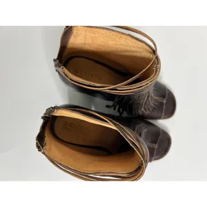 Bed Stu Onset Olivia Fringe Peep Toe Bootie Brown Leather Shoe Size 9.5 thumbnail 9