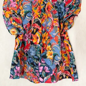 Chelsea & Theodore Women’s Floral Multicolor Spring Top Blouse Size L thumbnail 6