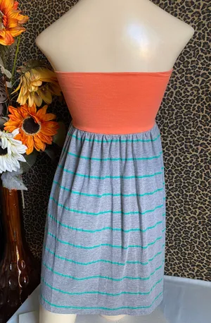 Striped Halter Style Dress/Coverup | MEDIUM | thumbnail 3