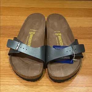 Birkenstock Madrid Dark Gray Sandals Size 37 NWT thumbnail 1