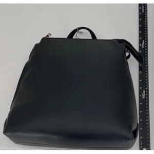 A New Day Square Laptop Backpack Women OS Black NEW Faux Leather 13in Sleeve thumbnail 7