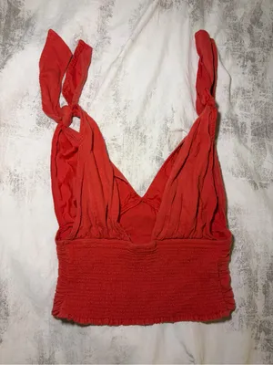 Free People Ruched Tie Shoulder Crop Top thumbnail 5