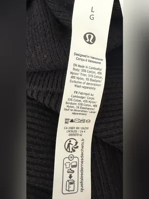 Lululemon Reversible Crossover Ribbed Wrap Sweater Black Large thumbnail 6