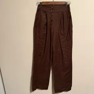 REFORMATION Roz Pant Trouser Button Fly Brown- Size 0P Petite thumbnail 2