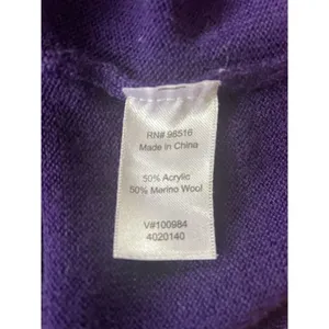 Coldwater Creek Purple Wool Blend Boatneck Cropped Sleeve Sweater Size 10-12 /M thumbnail 5