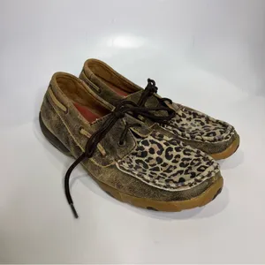 Twisted X cheetah print driving Mocs leather animal print women’s size 8.5‎ thumbnail 4