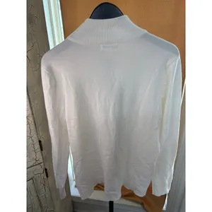 Calvin Klein White Mock Neck‎ Button Shoulder Sweater SZ M Classic Preppy thumbnail 6