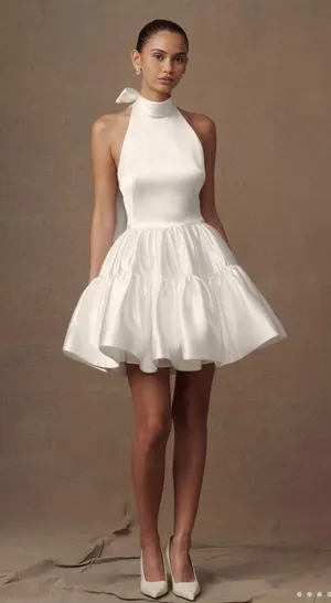 Meshki Satin Halter Mini Dress thumbnail 1