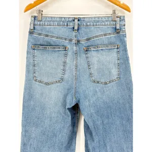Talbots Wide Leg Crop Jean Womens‎ Size 8 Blue Montecito Wash Denim High Rise thumbnail 5