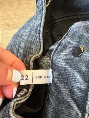 Black Washed Denim Mom Jeans thumbnail 5