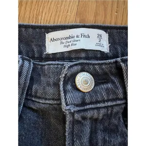 Abercrombie & Fitch The Dad Short Washed Black Distressed High-Rise Denim Jorts thumbnail 2