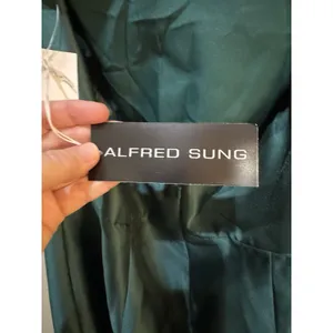 Alfred Sung D824 Hunter Green Jewel Neck Open Back Bow Gown Size 16 R $248 thumbnail 7