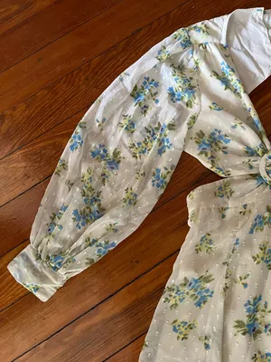 ASOS Petite Cream Mini Dress with Blue and Green Floral Print and Ring Cutout thumbnail 5