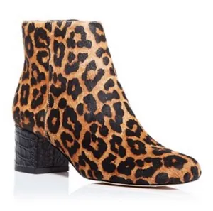 Sam Edelman Edith Leopard Print Bootie Ankle Boots Size 6 Block Heel thumbnail 1