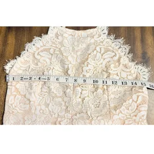 Dress Forum L Ivory Lace Open Back Cocktail Occasion Dress Wedding Halter Mini thumbnail 15