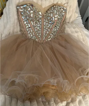 Sherri Hill Dress Homecoming champagne thumbnail 3