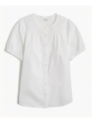 NWT J. Crew Linen Blend Short Sleeve Smock Neck Top - Size: Small thumbnail 8