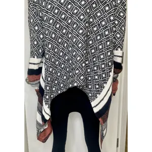 Buckle Striped Fly Away Knit Cardigan Sweater thumbnail 9