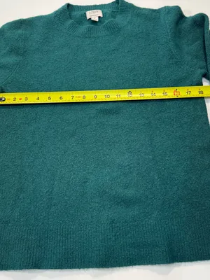 J. Crew Wool Blend Green Crewneck Sweater thumbnail 4