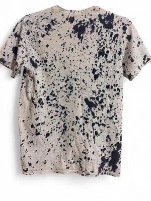 AC/DC White Tee with Yellow Logo and Black Splatter Sz S thumbnail 2