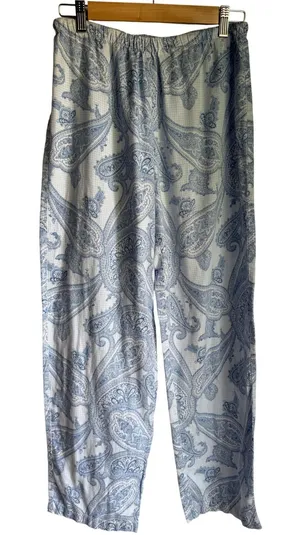 Lauren Ralph Lauren Blue Paisley Pajama Lounge Pants Women's Medium 100% Cotton thumbnail 1