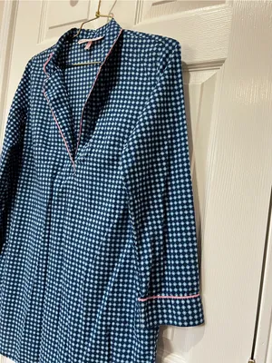 Victoria's Secret Pajama Tunic Dress Geometric Pattern Size XS Blue Cotton Modal thumbnail 6